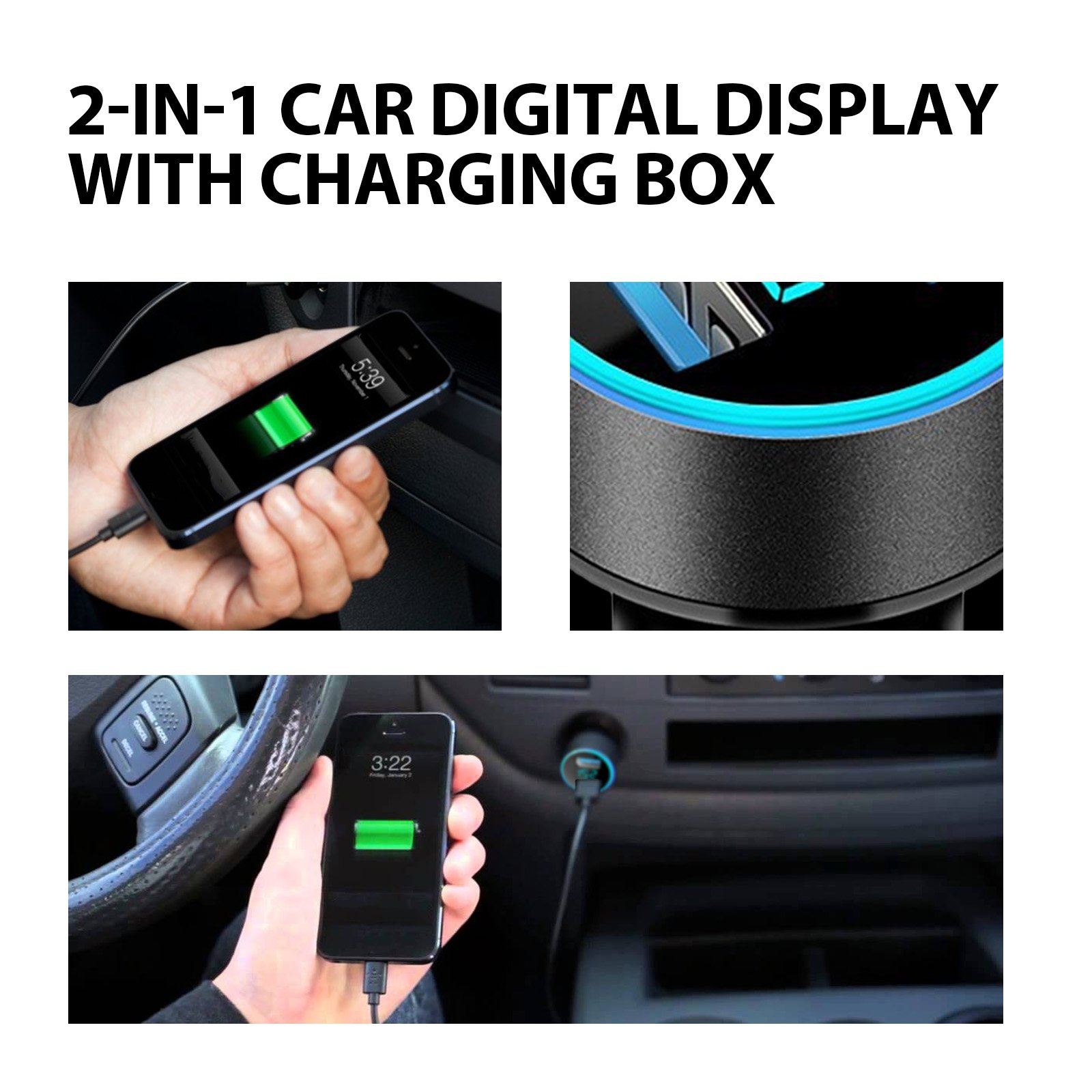 2-In-I Sterl Th Car Signal Jammer With Charging Pod, Car Dual USB Interface Mobile Phone Multi-Function Charger - Image 4