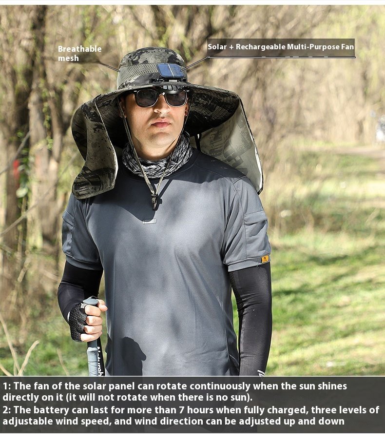 Outdoor Fan Hat Multi-purpose Rechargeable Wind - Image 9