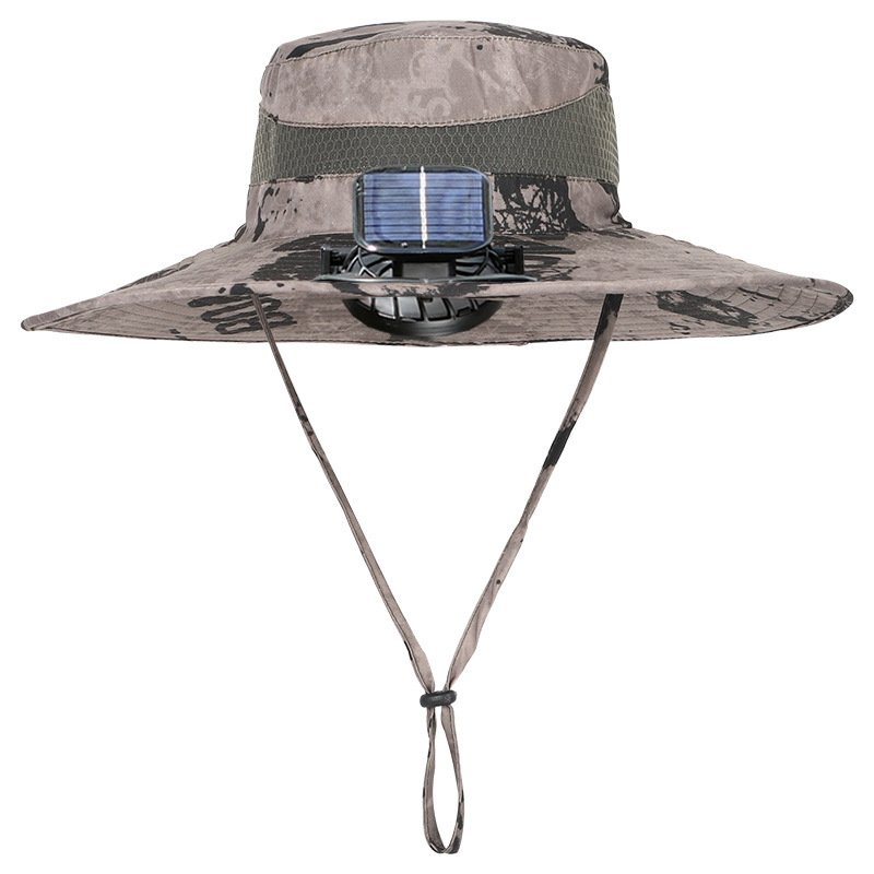 Outdoor Solar Rechargeable Wide Brim Fan Hat - Image 10