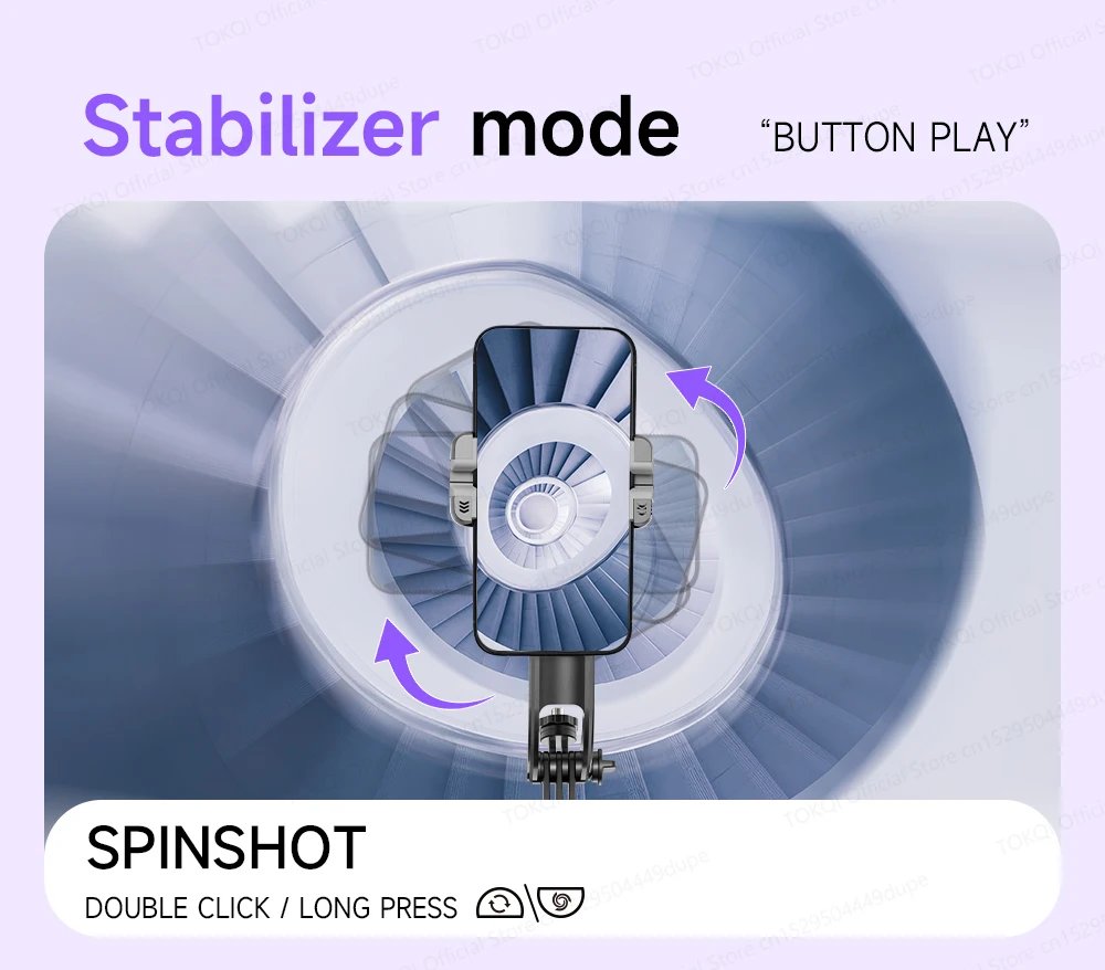 AI Face Tracking Handheld Gimbal Stabilizer 360° Rotation Shoot Selfie Stick Tripod for Mobile Phone, 1/4'' Screw for Camera