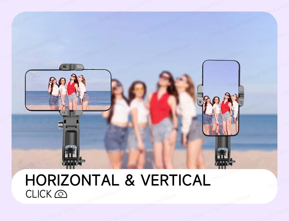 AI Face Tracking Handheld Gimbal Stabilizer 360° Rotation Shoot Selfie Stick Tripod for Mobile Phone, 1/4'' Screw for Camera