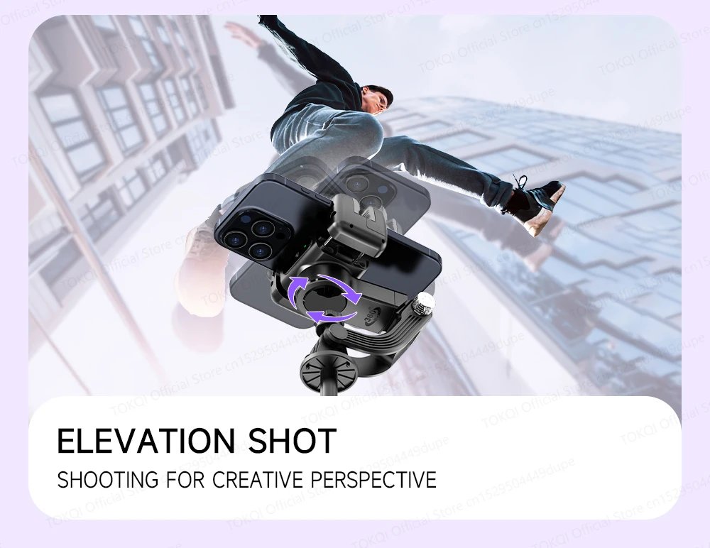 AI Face Tracking Handheld Gimbal Stabilizer 360° Rotation Shoot Selfie Stick Tripod for Mobile Phone, 1/4'' Screw for Camera