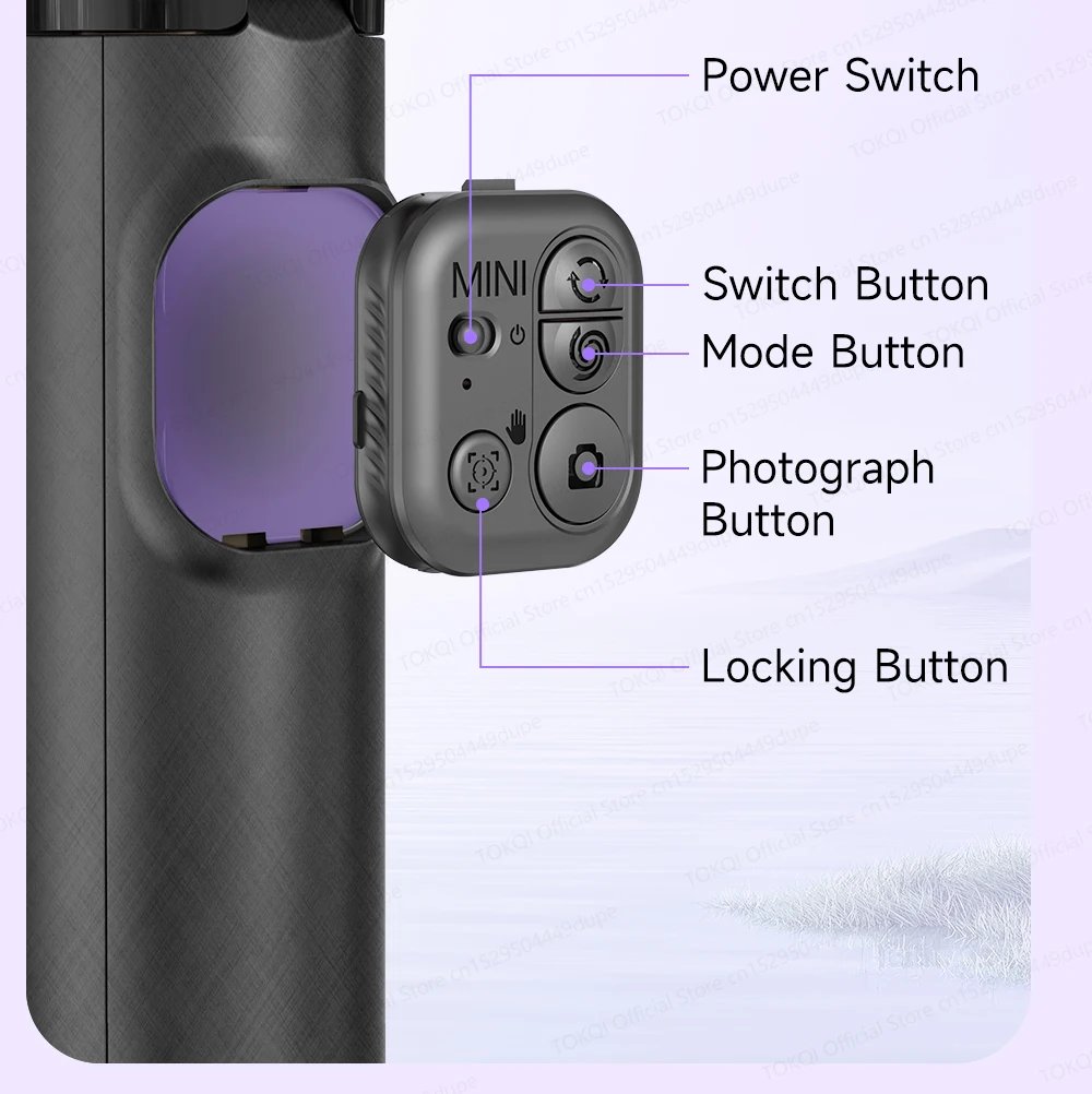 AI Face Tracking Handheld Gimbal Stabilizer 360° Rotation Shoot Selfie Stick Tripod for Mobile Phone, 1/4'' Screw for Camera