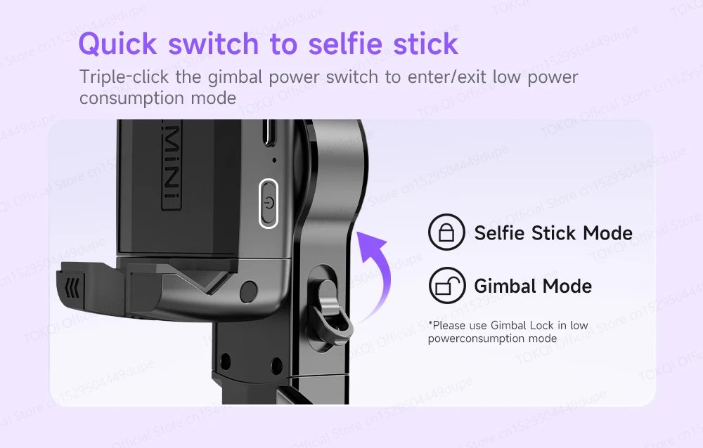 AI Face Tracking Handheld Gimbal Stabilizer 360° Rotation Shoot Selfie Stick Tripod for Mobile Phone, 1/4'' Screw for Camera