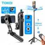 AI Face Tracking Handheld Gimbal Stabilizer 360° Rotation Shoot Selfie Stick Tripod for Mobile Phone, 1/4'' Screw for Camera