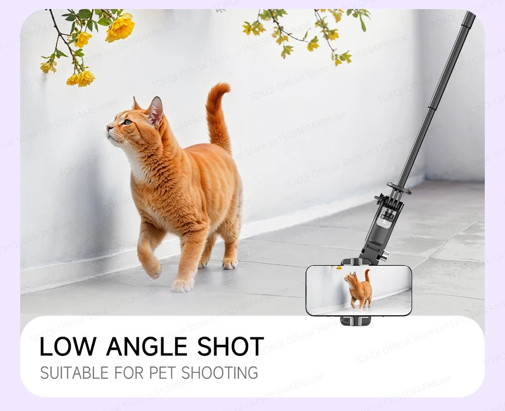 AI Face Tracking Handheld Gimbal Stabilizer 360° Rotation Shoot Selfie Stick Tripod for Mobile Phone, 1/4'' Screw for Camera