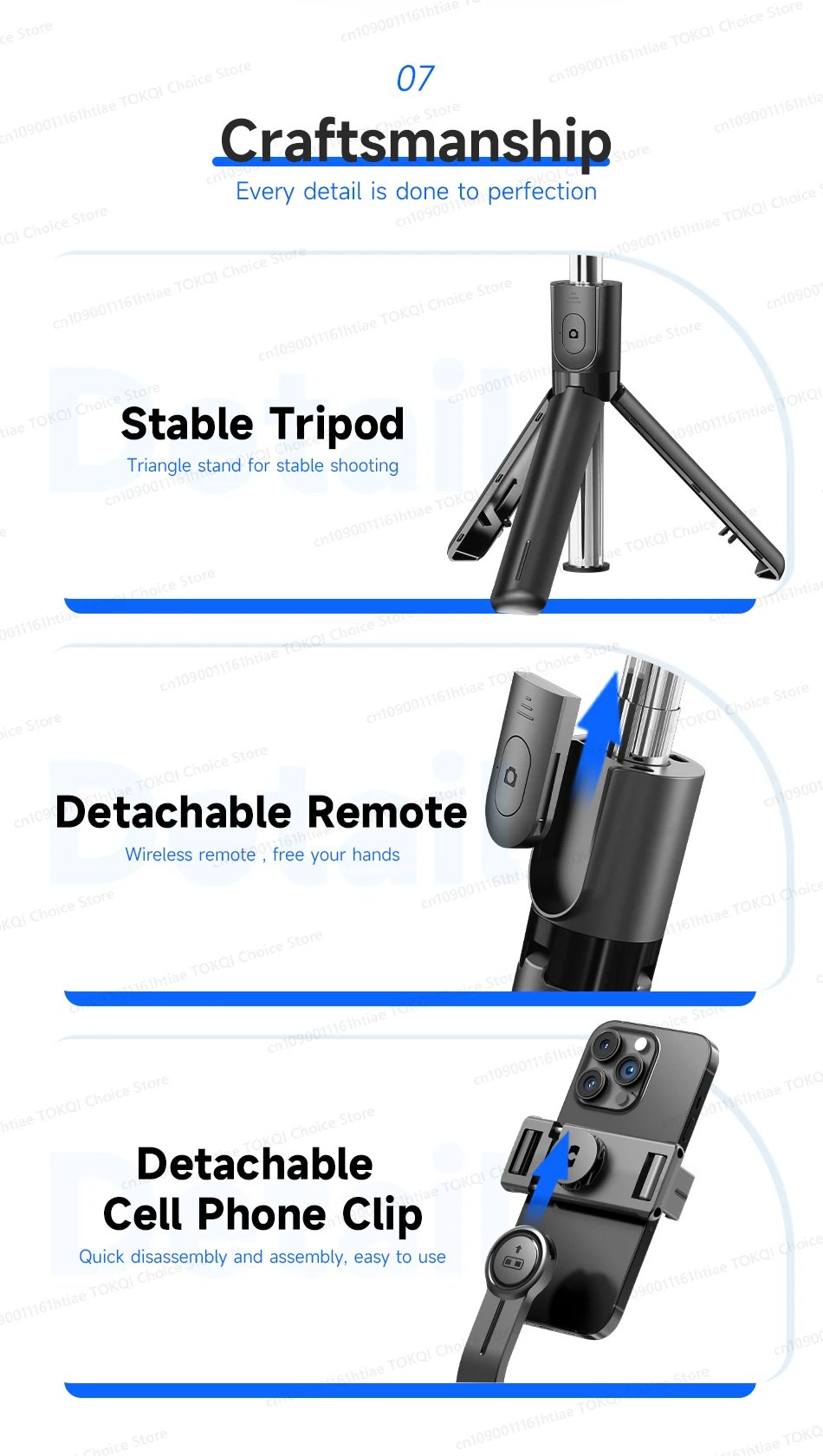 Selfie Stick Tripod Phone Stand Portable Mini Tripod with Wireless Bluetooth for Android and iPhone Cell phones Shoot Vlog