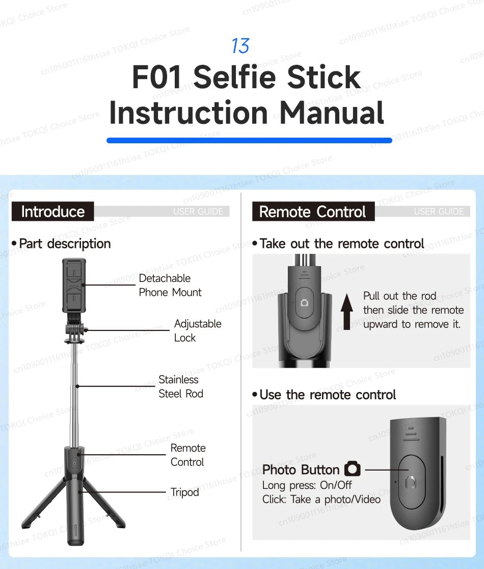 Selfie Stick Tripod Phone Stand Portable Mini Tripod with Wireless Bluetooth for Android and iPhone Cell phones Shoot Vlog