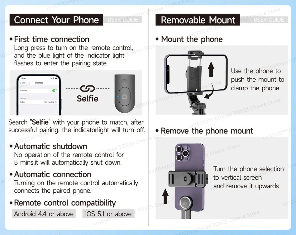 Selfie Stick Tripod Phone Stand Portable Mini Tripod with Wireless Bluetooth for Android and iPhone Cell phones Shoot Vlog
