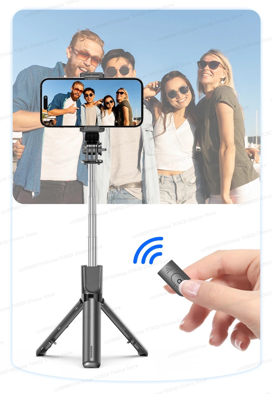 Selfie Stick Tripod Phone Stand Portable Mini Tripod with Wireless Bluetooth for Android and iPhone Cell phones Shoot Vlog