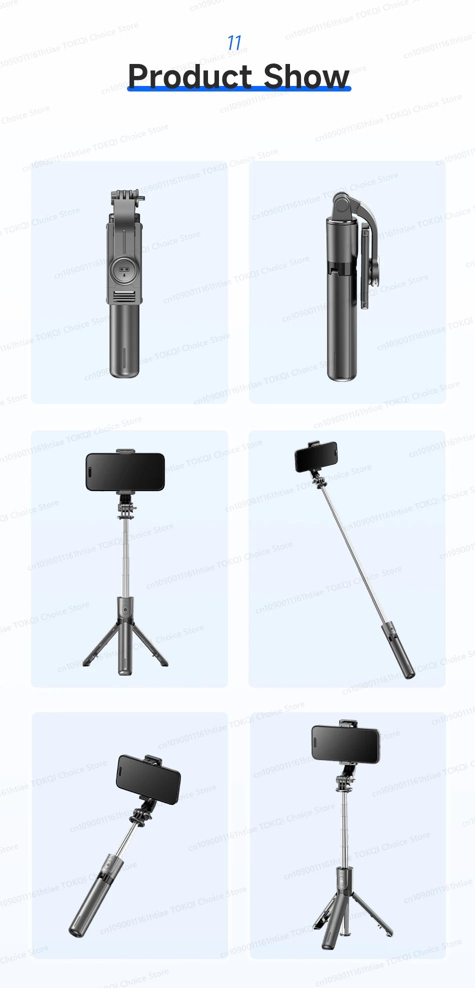 Selfie Stick Tripod Phone Stand Portable Mini Tripod with Wireless Bluetooth for Android and iPhone Cell phones Shoot Vlog