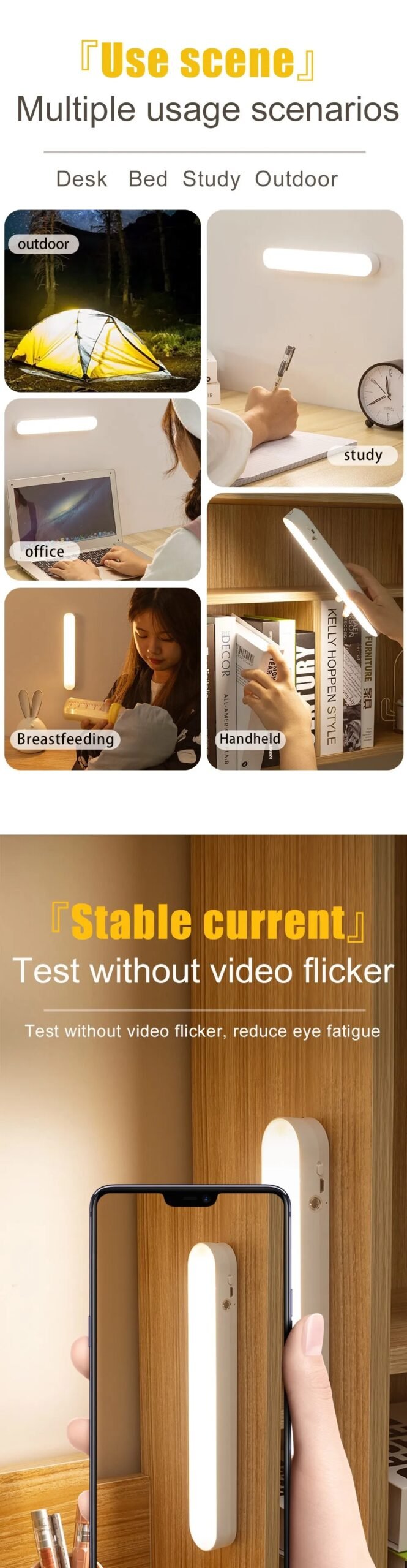 LED Desk Lamp Office Study LED Lights USB Rechargeable Table Lamp Magnetic Dimming Protect Eyes Bedroom Night Lights