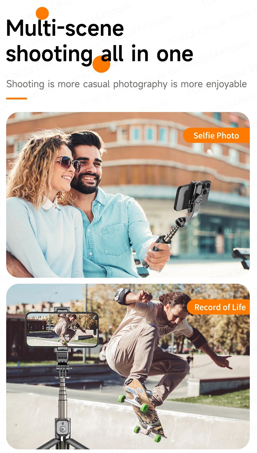 Mini Selfie Stick Portable Tripod for Smartphones Shooting Vlog Video Detachable Phone Mount, Optional Fill Light