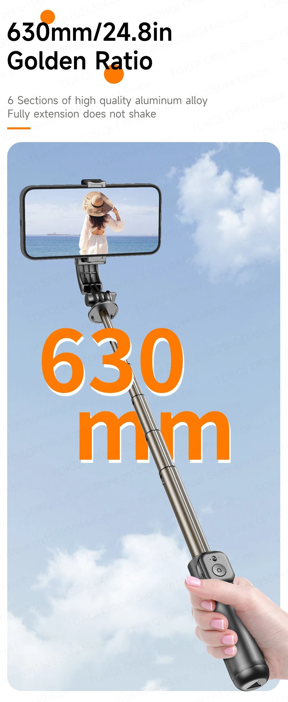 Mini Selfie Stick Portable Tripod for Smartphones Shooting Vlog Video Detachable Phone Mount, Optional Fill Light