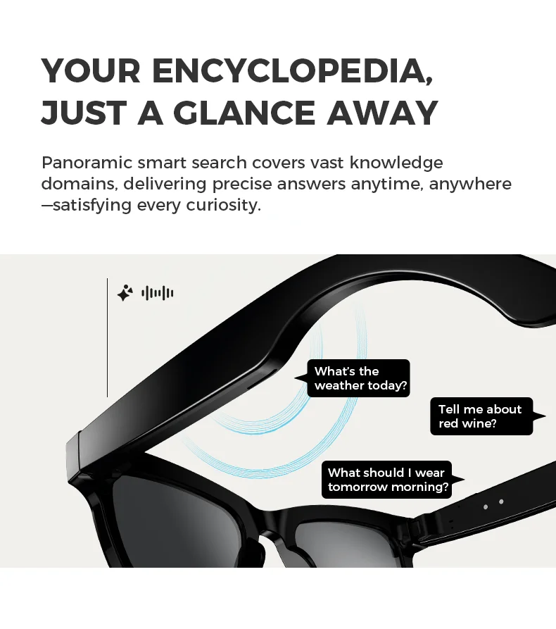 Bluetooth AI shooting glasses Bluetooth call voice assistant real-time translation 5-megapixel shooting stabilization - Image 3