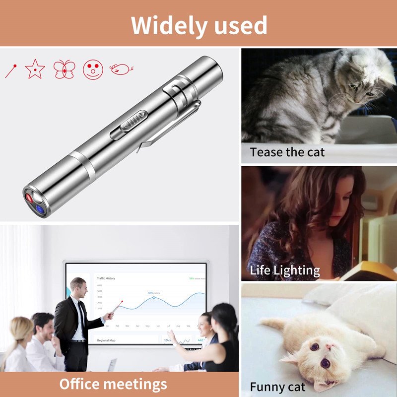 USB Charging Laser Teasing Cat Stick Multifunctional Pet Supplies Laser Light Pattern Infrared Projection Cat Toy - Image 5