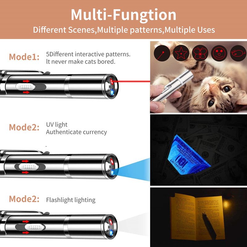 USB Charging Laser Teasing Cat Stick Multifunctional Pet Supplies Laser Light Pattern Infrared Projection Cat Toy - Image 3