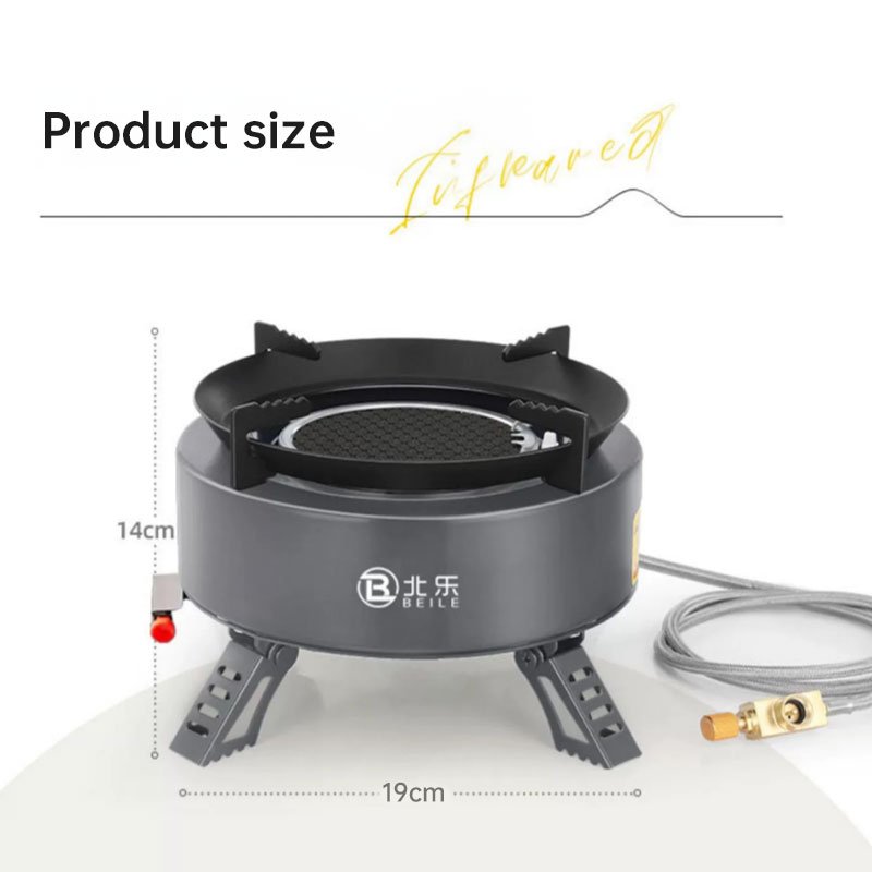 Explorer 4000W infrared camping stove: portable, windproof, with electronic ignition for outdoor cooking. - Image 10