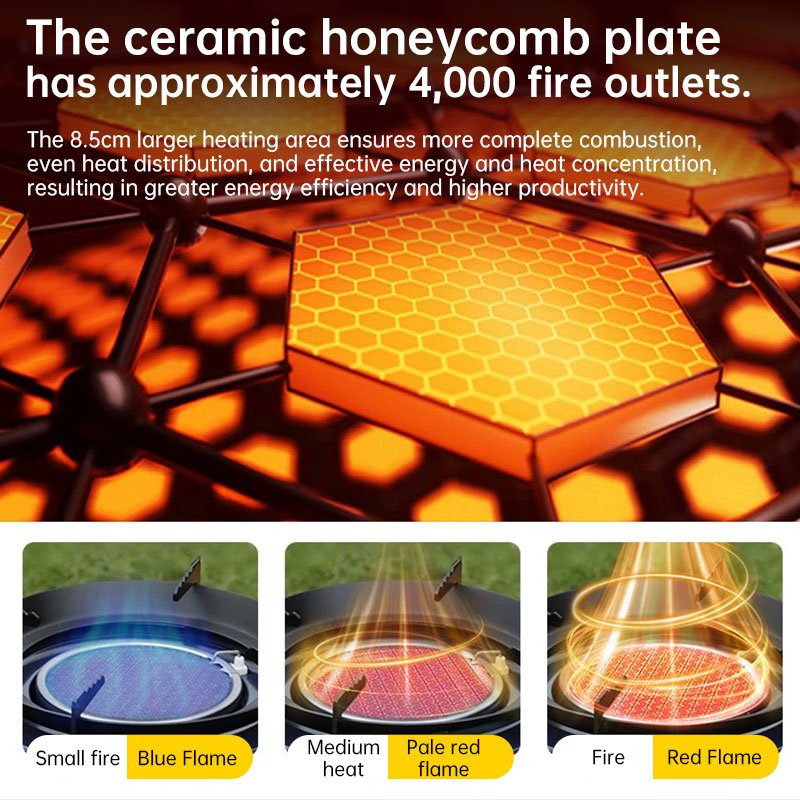 Explorer 4000W infrared camping stove: portable, windproof, with electronic ignition for outdoor cooking. - Image 8