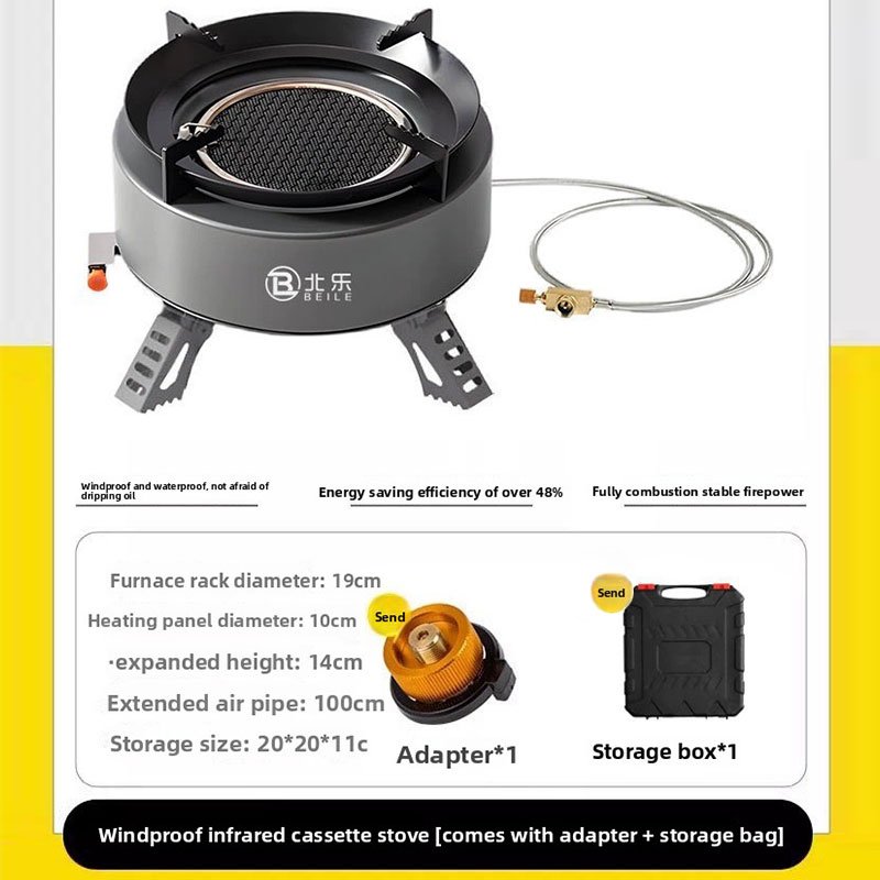 Explorer 4000W infrared camping stove: portable, windproof, with electronic ignition for outdoor cooking. - Image 2