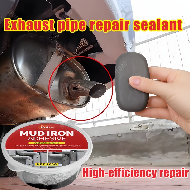 Heavy-Duty Exhaust Pipe Repair Kit - High-Temperature Resistant, Leak-Proof, Fast-Drying Formula - Versatile Epoxy Adhesive for Vehicles, Motorcycles, Diesel, Gas - Works with Exhaust, Turbo, Muffler - Image 4