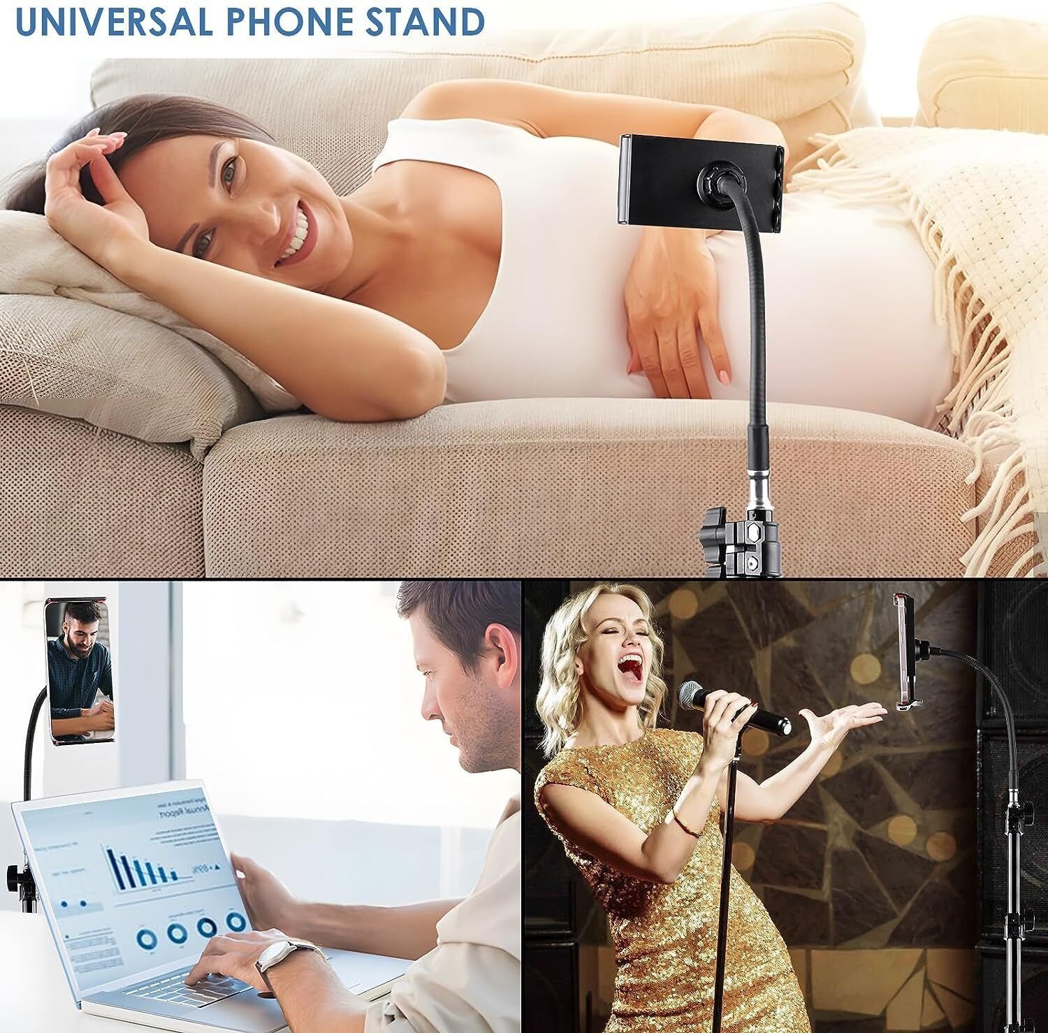 170CM Tall Flexible Phone Tripod With Gooseneck Heavy Duty Phone Tripod Stand UK - Image 5