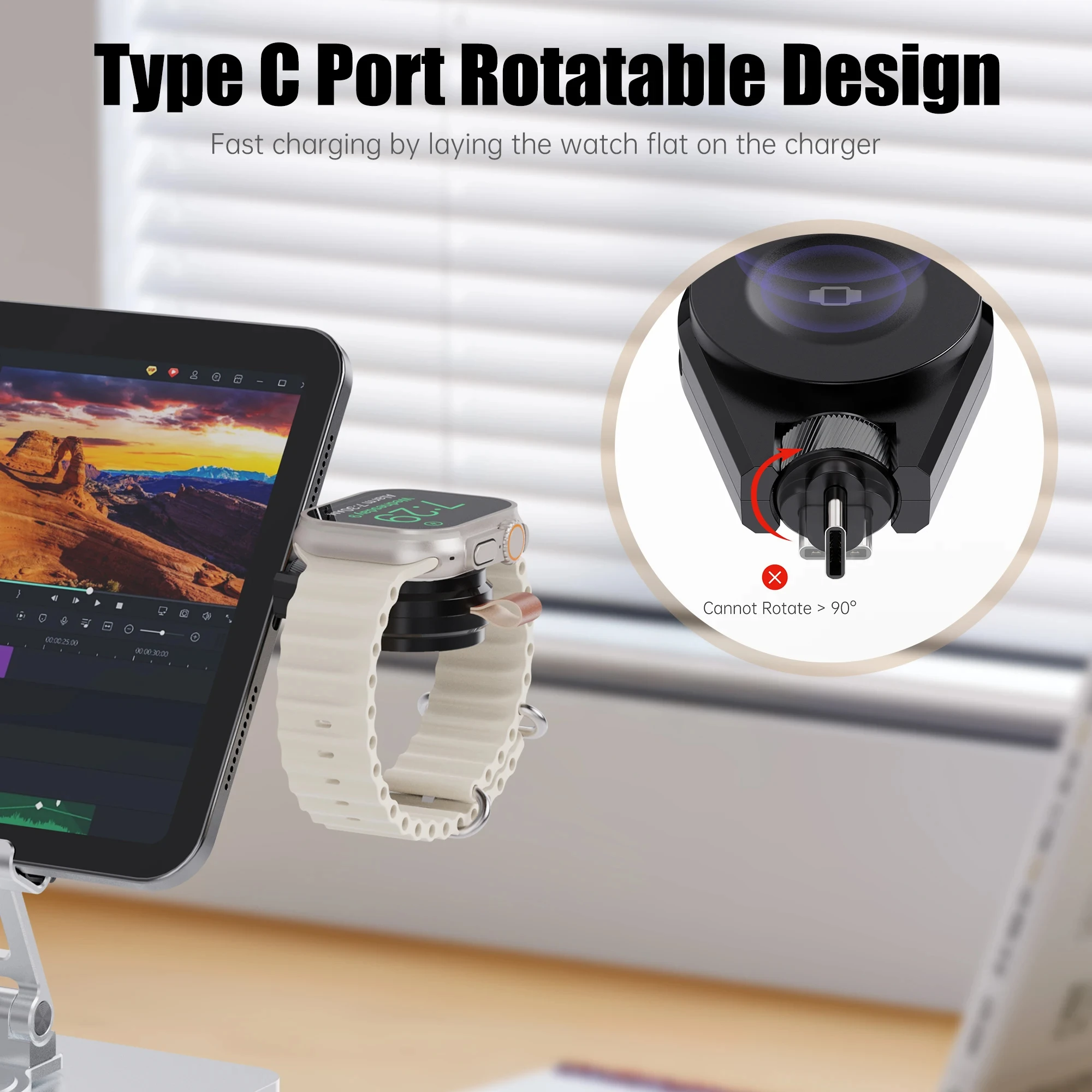 Portable Wireless Charger for Apple Watch Series 9/8/UItra/7/6/5/4/3/2/SE 5W Magnetic iWatch Charger Smart Charging Dock - Image 4