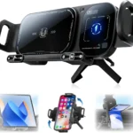 Wireless Charging Rotating Car Mount, 360° Auto Rotating Phone Holder, 15W Fast Charger, Black