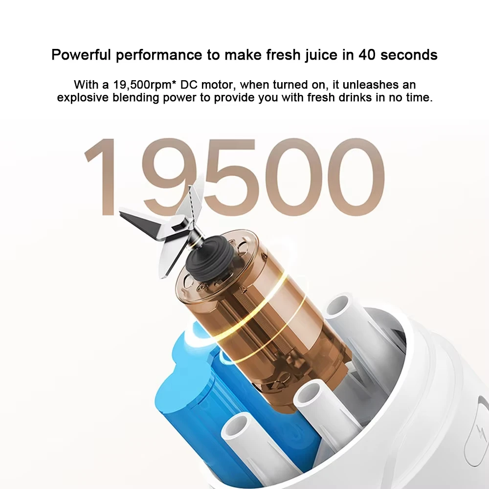 Portable Blender Multifunctional automatic cleaning 300ML Capacity Mixer Cup Juicer Machine Mixing cup,19,500RPM - Image 6