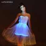 Optic Fiber Luminous Light up Dress Party Ballroom LED Gown Women Nightclub Singer Stage Performance Wear 2026