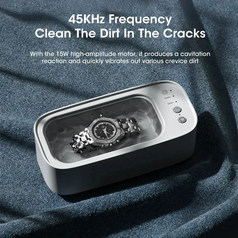 Ultrasonic Cleaning Machine Mini High-frequency Vibration Cleaning Adjustable Glasses Jewelry Pacifier Timed Cleaning Tool - Image 5