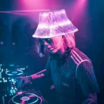 Luminous Light up Bucket Hat Nightclub DJ Singer Stage Wear Party Rave Show Accessories Adult Women Men Cap Festival Dance Wear