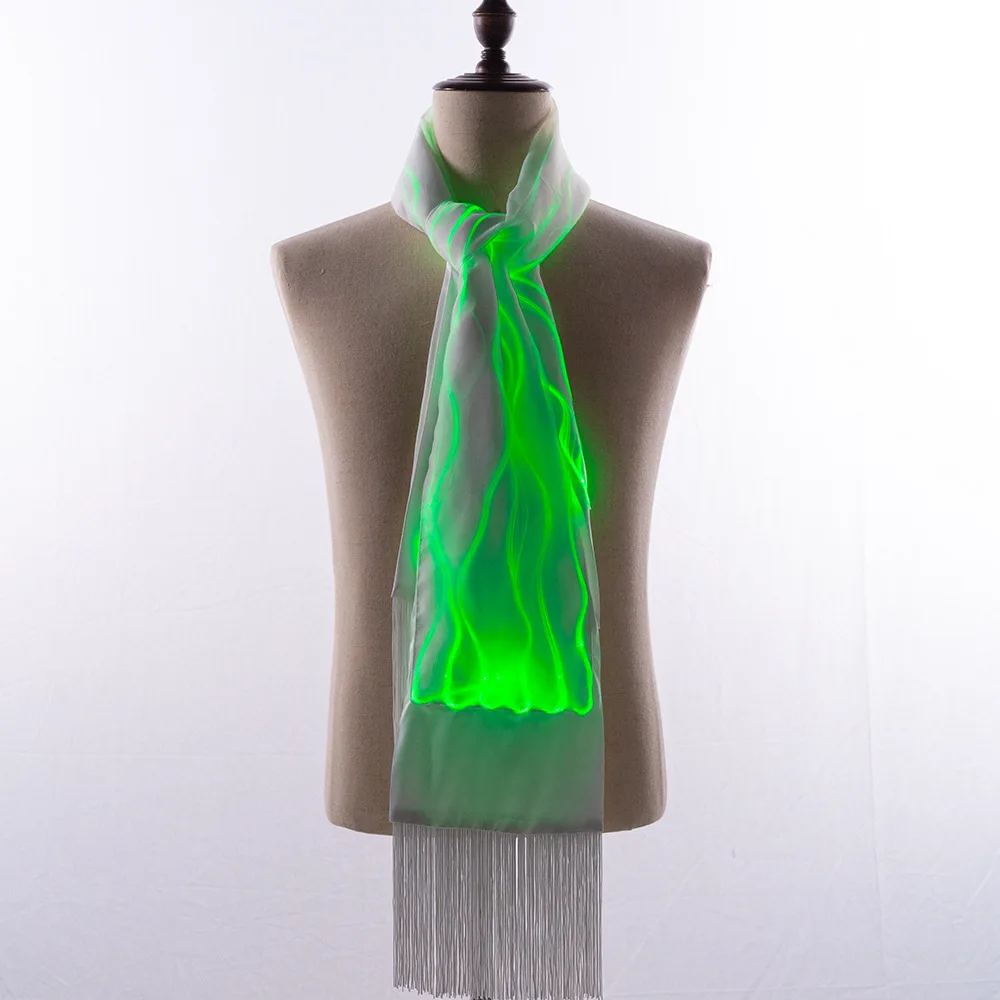 White Optic Fiber Light up Scarf Adult Women Nightclub Party Rave Accessories LED Luminous Atmosphere Props Fancy Stage Wear New - Image 2