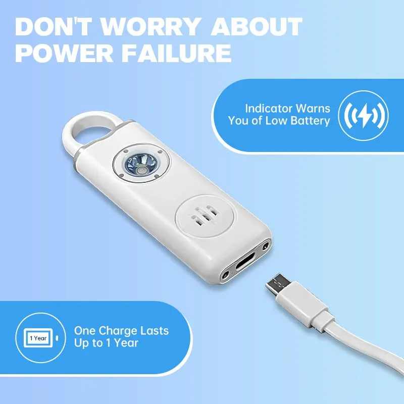 Personal Safety Siren Alarm for Women 130dB Siren Strobe & Key Chain 3 Pop Colors AF2004 Anti Robbery Call for Help - Image 3