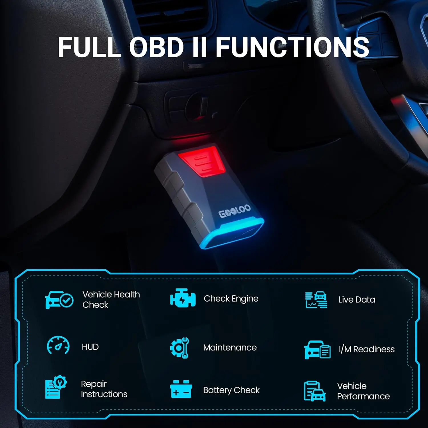 DEEPSCAN DS100 OBD2 Scanner, Bluetooth Car Code Reader for iOS & Android, Wireless OBD-II Tool for Vehicles 1996+ - Image 4