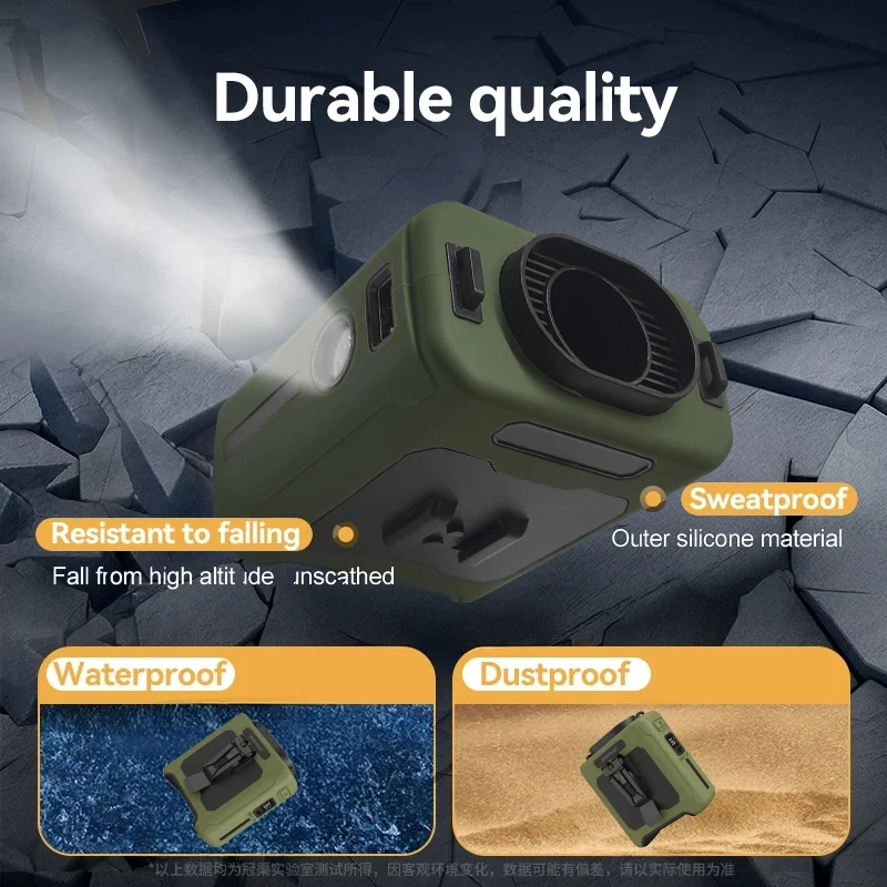 Waist Clip Fan Portable Mini Hanging Neck Fan USB Rechargeable Fan Small Outdoor Camping Sports Waist Fan with Power Bank LED Li - Image 5