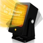 Portable PTC Heater for Indoor Use, 2s Fast Heating, Tip-Over Protection, 30° Adjustable Angle, Compact Electric Heater for