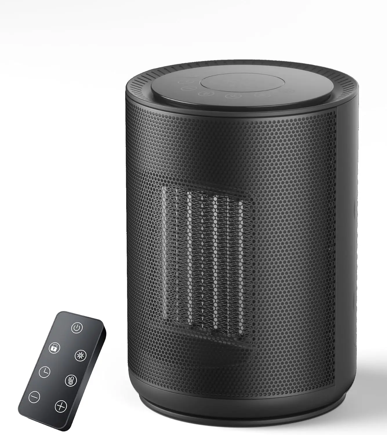 Portable 1500W Space Heater with Thermostat, Remote, Safety Features & 24H Timer