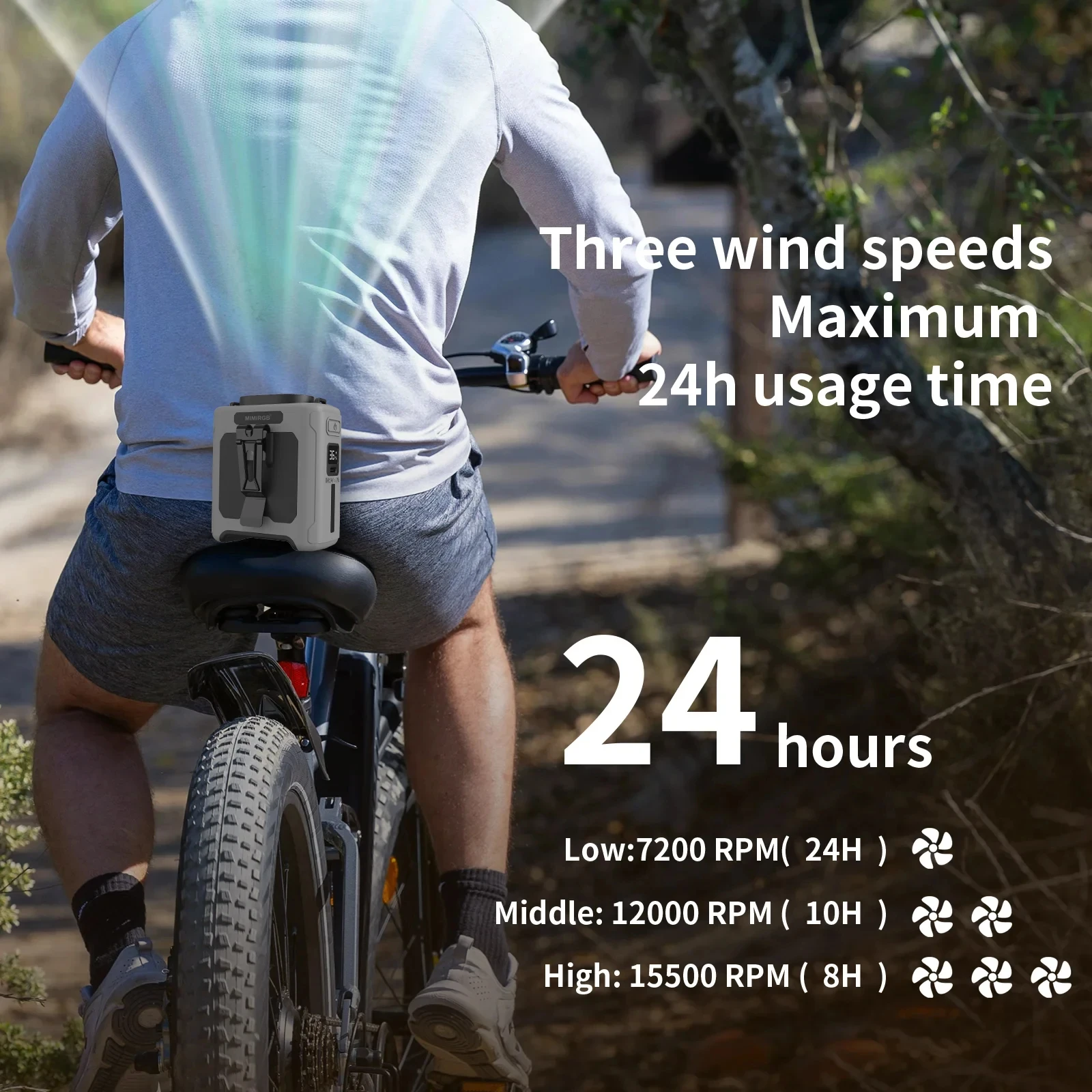 Waist Clip Fan Portable Mini Hanging Neck Fan USB Rechargeable Fan Small Outdoor Camping Sports Waist Fan with Power Bank LED Li - Image 6