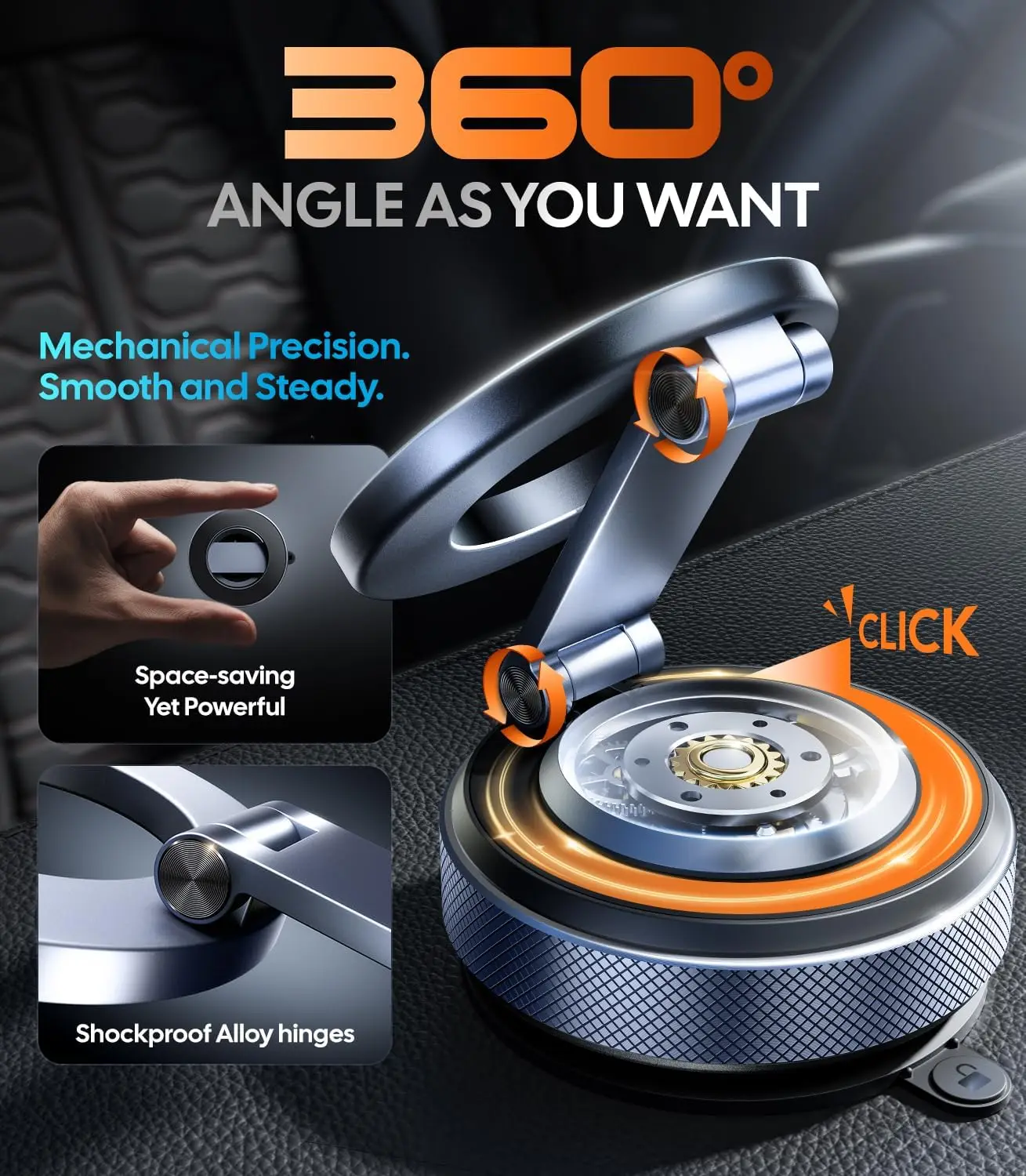 Magnetic Car Phone Holder for iPhone 17 Pro Max 16 15 14 13 12 Air Plus, 360° Adjustable, Strong 80LBS Suction & 3000gf Magnetic - Image 5