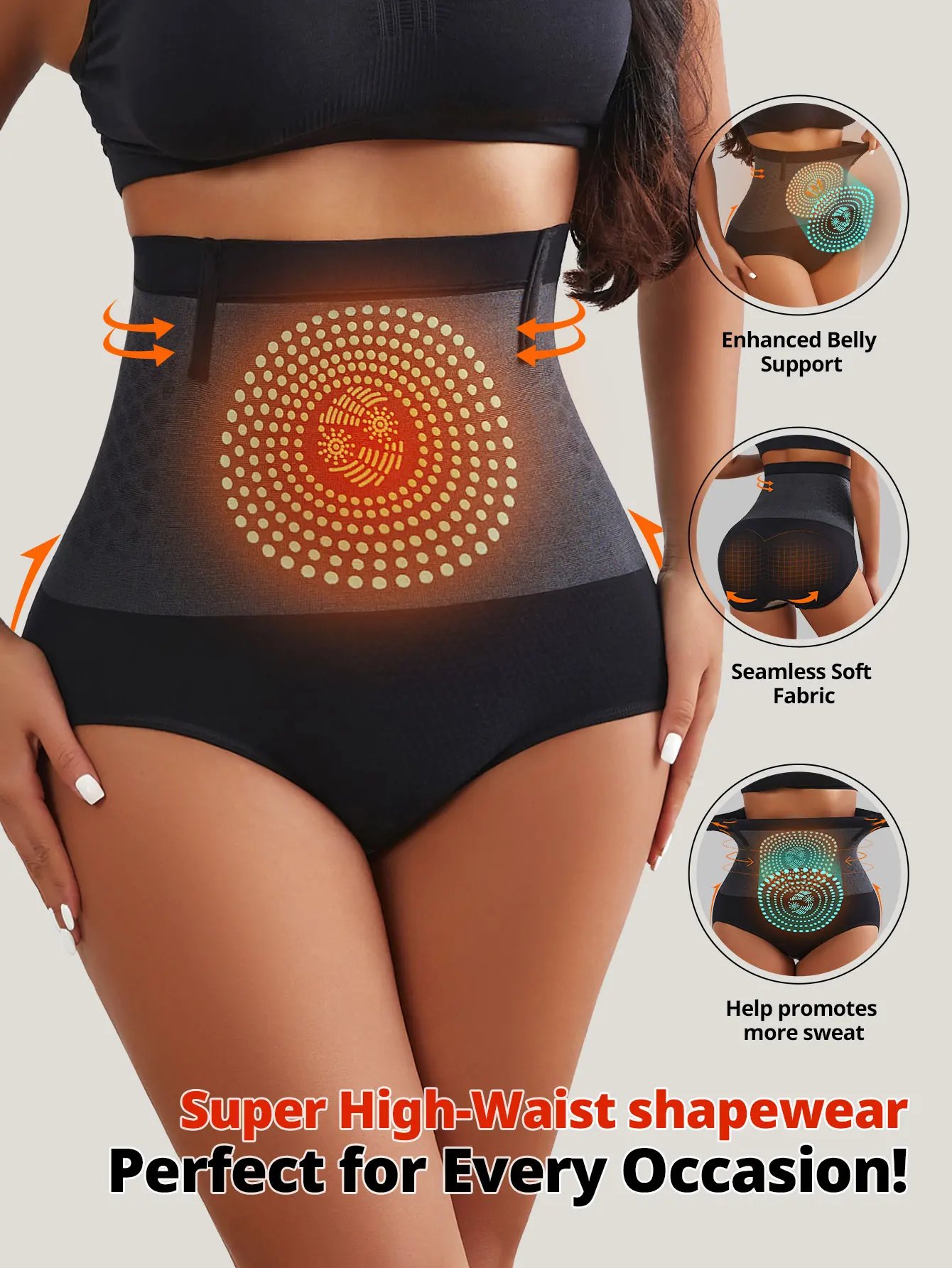 Seamless Women's High Waist Abdomen Control Panties Magnetic Therapy Warm Uterus Underwear Body Shaping Briefs Seamless Women's High Waist Abdomen Control Panties Magnetic Therapy Warm Uterus Underwear Body Shaping Briefs