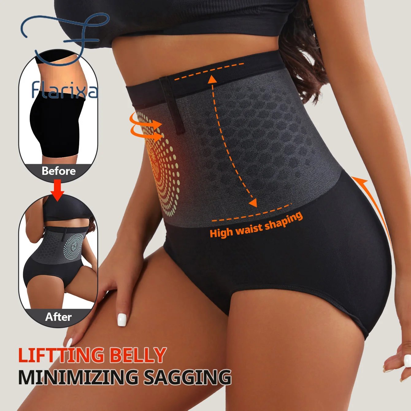 Seamless Women's High Waist Abdomen Control Panties Magnetic Therapy Warm Uterus Underwear Body Shaping Briefs - Image 5