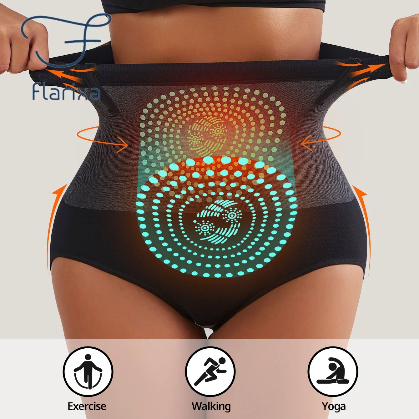 Seamless Women's High Waist Abdomen Control Panties Magnetic Therapy Warm Uterus Underwear Body Shaping Briefs - Image 2
