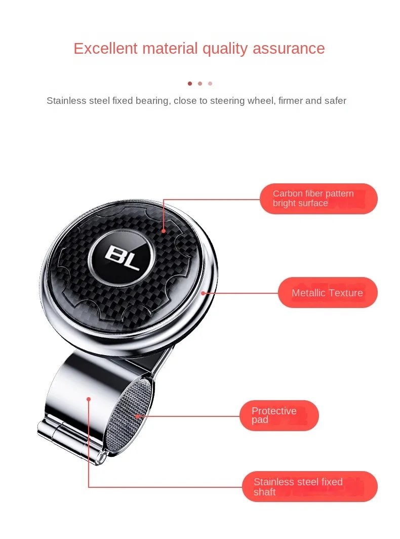 Car Steering Wheel Booster Ball Turning Spinner Knob Bearing Power Handle Rotating Universal Auto Accessories Labor Saving Kit