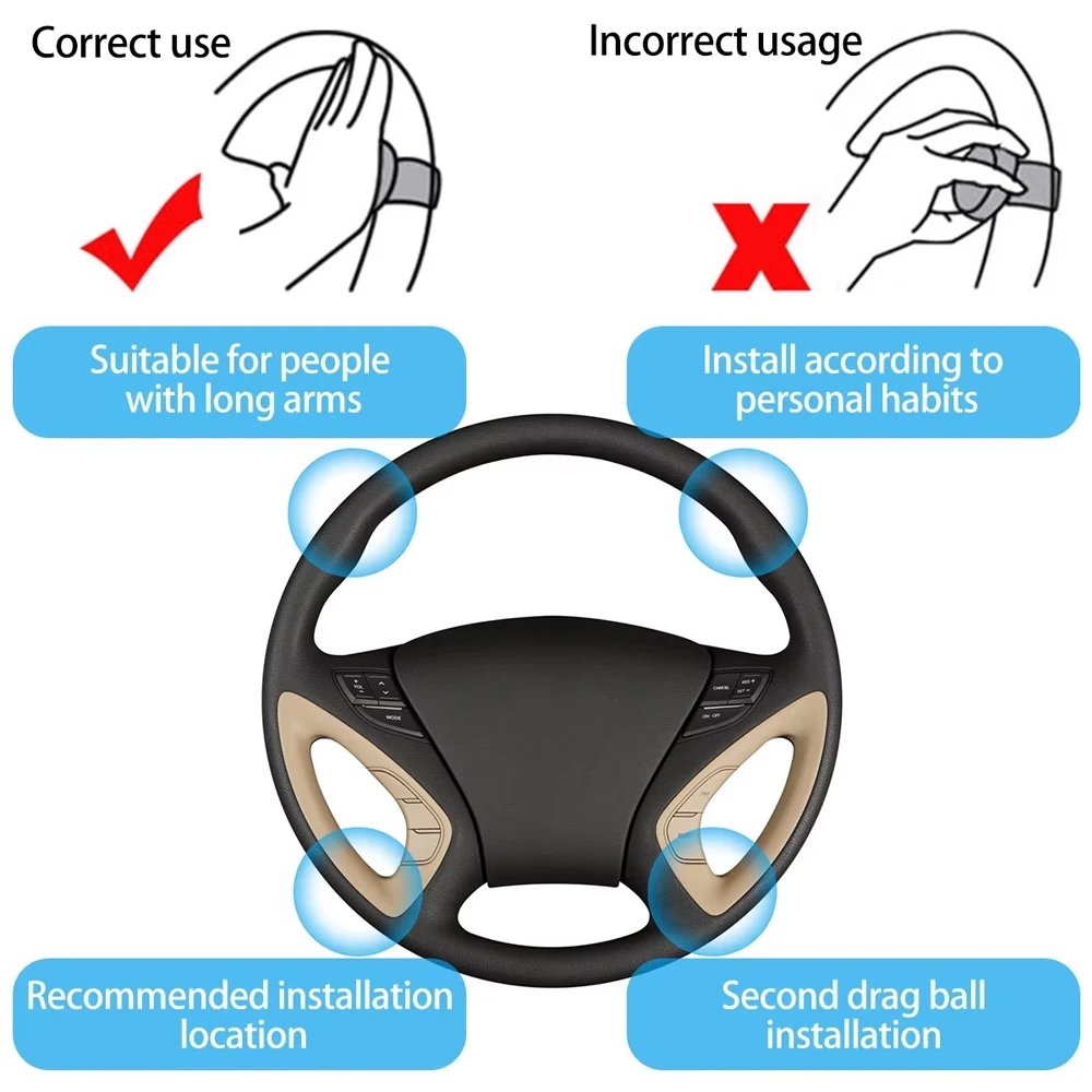 Steering Wheel Booster Car Turning Steering Wheel Ball Handle with Spinner Knob Rotating Steering Wheel Spinner Knob